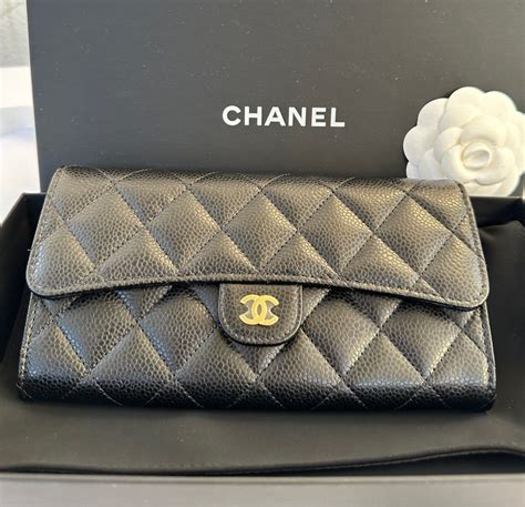 chanel classic flap waller colours|Chanel long wallet price.